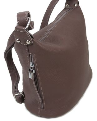 Наплечная женская кожаная сумка на ремне Borsacomoda, Украина коричневая 809.028