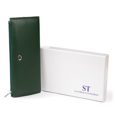 Горизонтальный тонкий кошелек из кожи унисекс ST Leather 19328 Зеленый