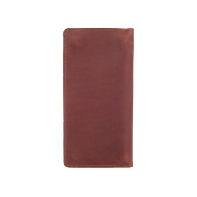 Эргономический кожаный бумажник коньячного цвета на кнопках, авторское художественное тиснение "Mehendi Classic"
