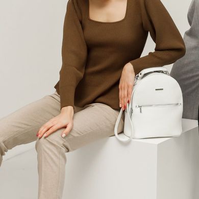 Натуральний шкіряний жіночий міні-рюкзак Kylie білий Blanknote BN-BAG-22-light