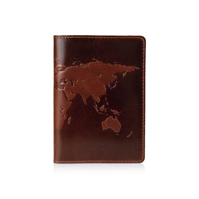 Оригинальная дизайнерская кожаная обложка для паспорта ручной работы коньячного цвета