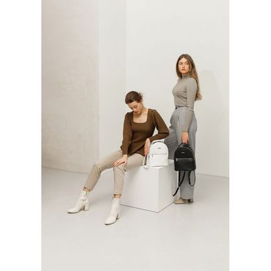 Натуральный кожаный женский мини-рюкзак Kylie белый Blanknote BN-BAG-22-light