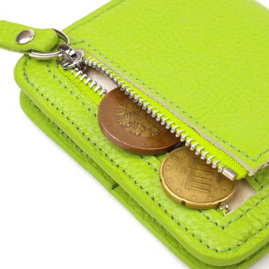 Яскравий жіночий гаманець невеликого розміру з натуральної шкіри CANPELLINI 21799 Салатовий