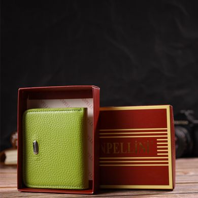 Яскравий жіночий гаманець невеликого розміру з натуральної шкіри CANPELLINI 21799 Салатовий