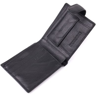 Мужской бумажник удобного размера из натуральной кожи ST Leather 22471 Черный