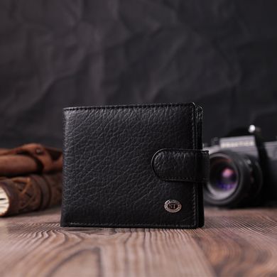 Мужской бумажник удобного размера из натуральной кожи ST Leather 22471 Черный