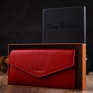 Превосходное вместительное портмоне для женщин из натуральной кожи Tony Bellucci 21977 Красный