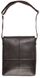Мужская вертикальная кожаная сумка почтальон формата А4 Livergy темно-коричневая