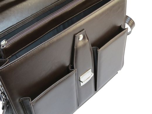 Чоловічий портфель для документів з еко шкіри AMO SST02 коричневий