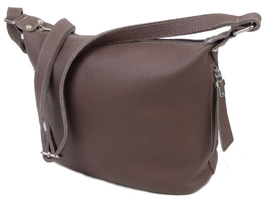 Наплечная женская кожаная сумка на ремне Borsacomoda, Украина коричневая 809.028