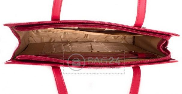 Яскрава жіноча шкіряна сумка червоного кольору WANLIMA W120294800100-red, Червоний