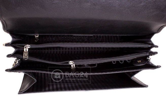 Багатофункціональний чоловічий шкіряний портфель WANLIMA W50014900035-black, Чорний