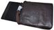 Мужская вертикальная кожаная сумка почтальон формата А4 Livergy темно-коричневая