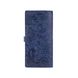 Блакитний тревел-кейс з натуральної глянцевої шкіри з художнім тисненням "Mehendi Art"
