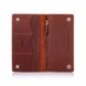 Эргономический кожаный бумажник коньячного цвета на кнопках, авторское художественное тиснение "Mehendi Classic"