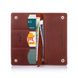 Ергономічний шкіряний гаманець коньячного кольору на кнопках, авторське художнє тиснення "Mehendi Classic"