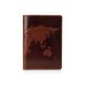 Оригинальная дизайнерская кожаная обложка для паспорта ручной работы коньячного цвета