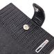 Лакированное мужское портмоне с хлястиком из натуральной фактурной кожи KARYA 21083 Черный