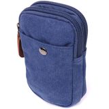 Практичная сумка-чехол на пояс с металлическим карабином из текстиля Vintage 22226 Синий фото