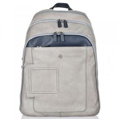 Кожаный рюкзак серый с отделением для ноутбука Piqvadro CA1813VI_GRB Серый