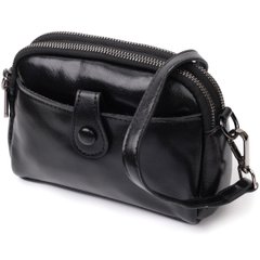 Удивительная женская кожаная сумка с глянцевой поверхностью Vintage 22422 Черный