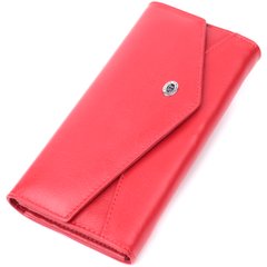 Женский кошелек с геометрическим клапаном из натуральной кожи ST Leather 22545 Красный