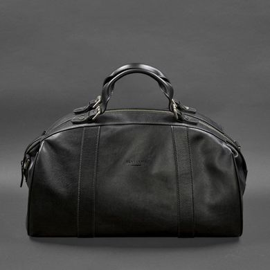 Натуральная кожаная дорожная сумка Люкс Черная Blanknote BN-BAG-43-g