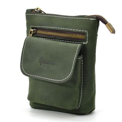 Маленька чоловіча сумка на пояс плече зелена TARWA RE-1350-3md Зелений