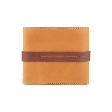 Удобный маленький бумажник на кобурном винте с натуральной кожи рыжего цвета
