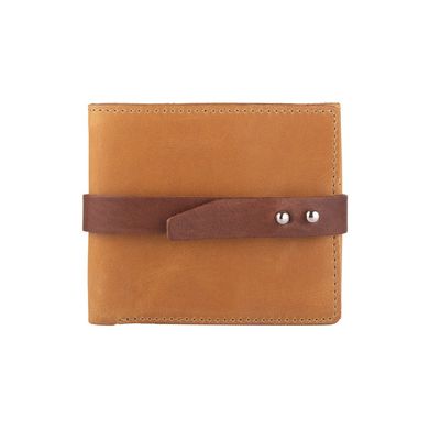 Зручний маленький гаманець на кобурною гвинті з натуральної шкіри рудого кольору