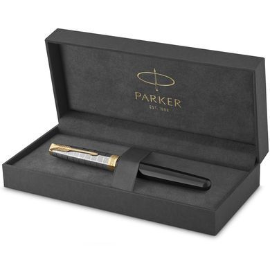 Перьевая ручка Parker SONNET Metal & Black Lacquer GT FP F Золотистый 68 111