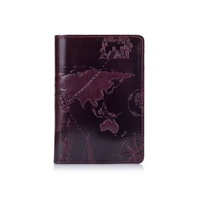 Портмоне шкіряне фіолетове для документів з вкладенням ПВХ, колекція "7 Wonders of the World"