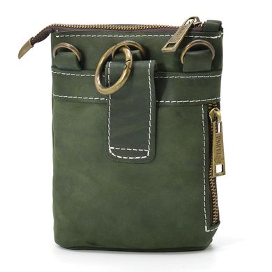 Маленькая мужская сумка на пояс плечо зеленая TARWA RE-1350-3md Зеленый
