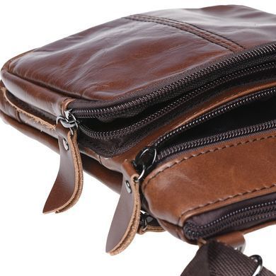 Чоловіча шкіряна сумка вертикальна Keizer K1701-brown натуральна шкіра для документів, середнього розміру