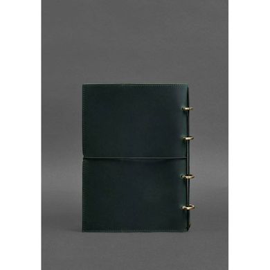 Натуральный кожаный блокнот А4 на кольцах (софт-бук) 9.0 в мягкой обложке зеленый Crazy Horse Blanknote BN-SB-9-A4-soft-iz