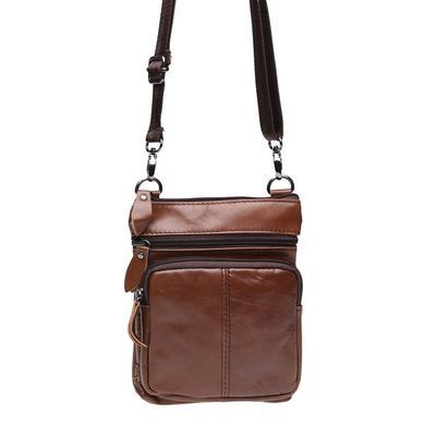 Чоловіча шкіряна сумка вертикальна Keizer K1701-brown натуральна шкіра для документів, середнього розміру