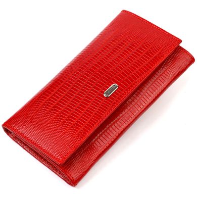 Яркий кошелек для женщин из натуральной фактурной кожи CANPELLINI 21823 Красный