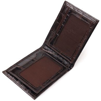 Миниатюрное мужское портмоне из натуральной фактурной кожи CANPELLINI 21521 Коричневое