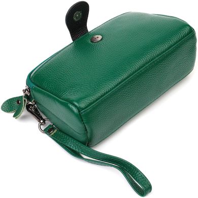 Сумка-клатч в оригінальному дизайні з натуральної шкіри 22101 Vintage Зелена