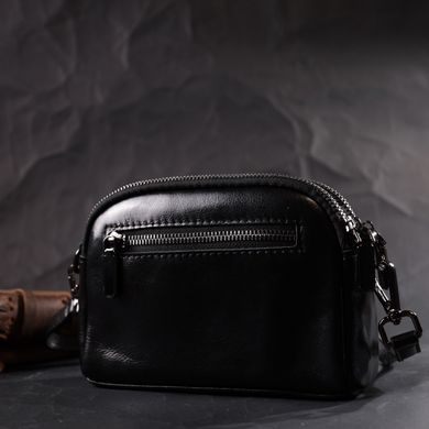 Удивительная женская кожаная сумка с глянцевой поверхностью Vintage 22422 Черный