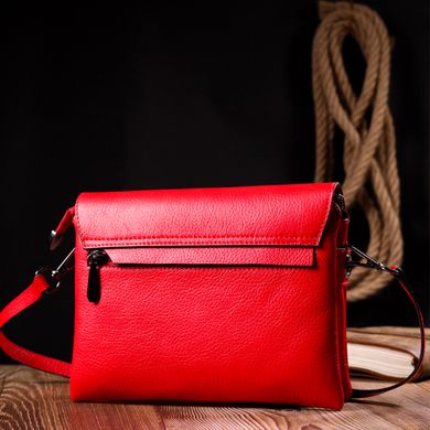 Удобная женская сумка на плечо KARYA 20857 кожаная Красный