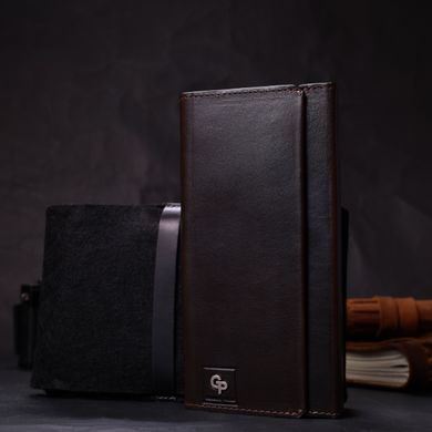 Вертикальний гаманець із відділенням для телефону з натуральної шкіри GRANDE PELLE 11645 Коричневий