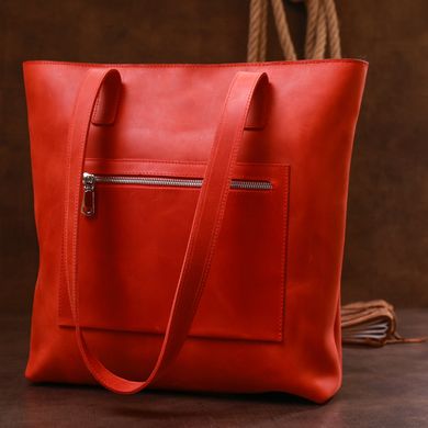 Винтажная яркая кожаная сумка Shvigel 16348 Красный