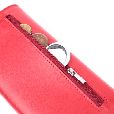 Жіночий гаманець з геометричним клапаном з натуральної шкіри ST Leather 22545 Червоний