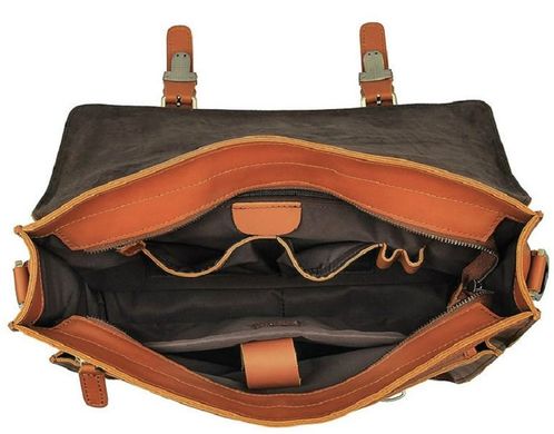 Шкіряний портфель матовий Vintage 14937 Рудий