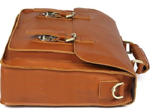 Шкіряний портфель матовий Vintage 14937 Рудий