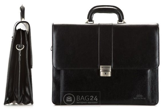 Надежный мужской портфель черного цвета WITTCHEN 29-3-017-1, Черный