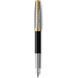 Перьевая ручка Parker SONNET Metal & Black Lacquer GT FP F Золотистый 68 111