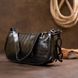 Компактная сумка-багет из кожзаменителя под экзотику Vintage sale_14925 Черная