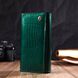 Лакированный женский кошелек с блоком для визиток из натуральной кожи ST Leather 19424 Зеленый